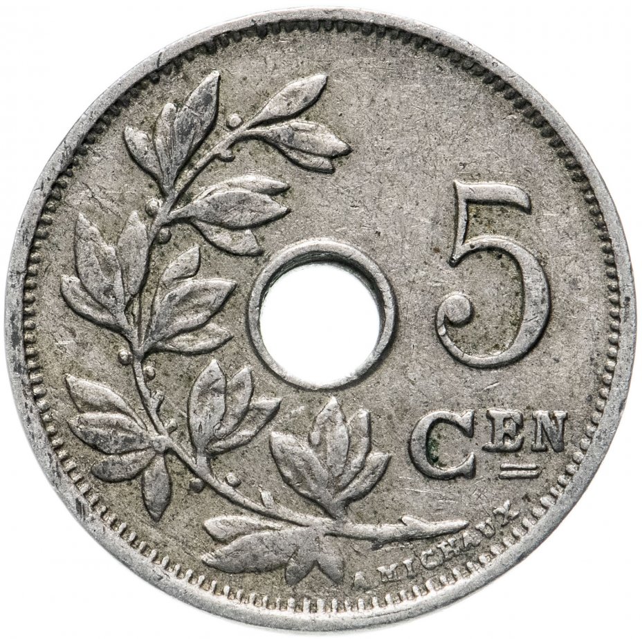 купить Бельгия 5 сантимов 1910-1931 (Надпись на голландском - 'KONINGRIJK BELGIË')