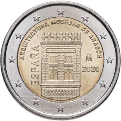 купить Испания 2 евро 2020 "Архитектура мудехар в Арагоне"