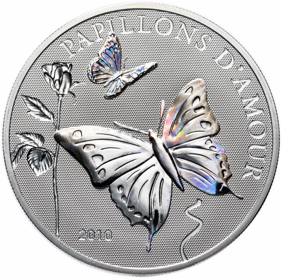 купить Камерун 1000 франков КФА 2010 "Мир бабочек - бабочка любви" в футляре с сертификатом