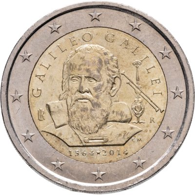 купить Италия 2 евро 2014 "450 лет со дня рождения Галилео Галилея"