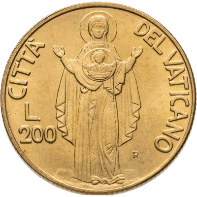 купить Ватикан 200 лир 1990 "Пресвятая Дева"