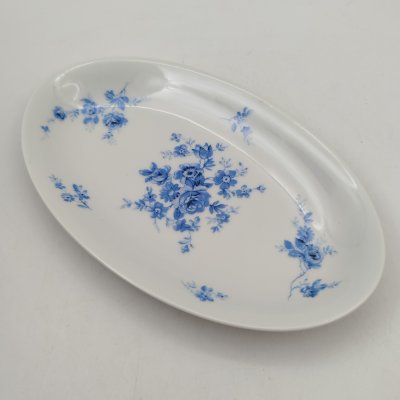 купить Миниатюрное блюдо овальной формы с цветочным декором, серия "Harmonie", Camille Tharaud, фарфор, деколь, Limoges, Франция, 1940-1956 гг.