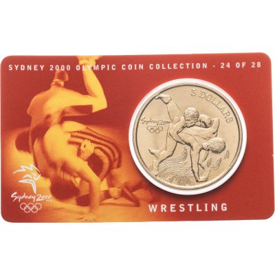 купить Австралия 5 долларов 2000 Олимпийские игры в Сиднее - Греко-римская борьба
