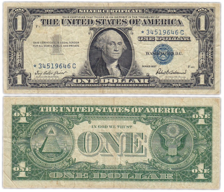 купить США 1 доллар 1957 (Pick 419) *-серия замещения