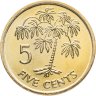 Купить Сейшельские острова 5 центов 2007 Пальма