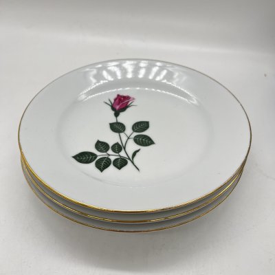 купить Набор из 3 десертных тарелок с цветочным декором, фарфор, деколь, золочение, Kahla, ГДР, 1960-1980 гг.