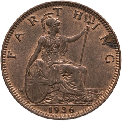 купить Великобритания 1 фартинг (farthing) 1936