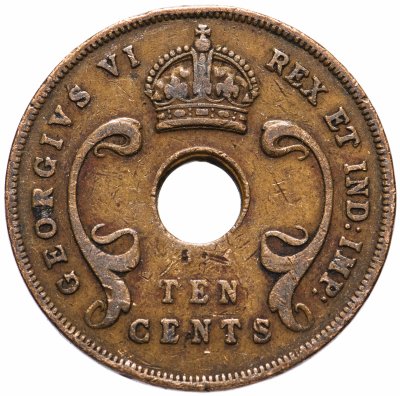 купить Британская Восточная Африка 10 центов (cents) 1942