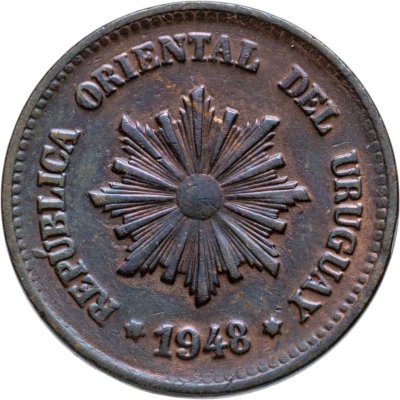 купить Уругвай 2 сентесимо (centesimos) 1948