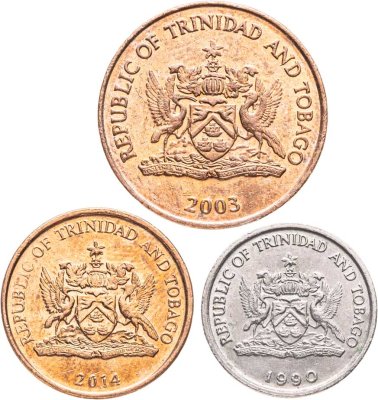 купить Тринидад и Тобаго набор 3 монеты 1976 - 2017 год 1, 5 и 10 центов