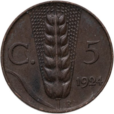 купить Италия 5 чентезимо (centesimi) 1924