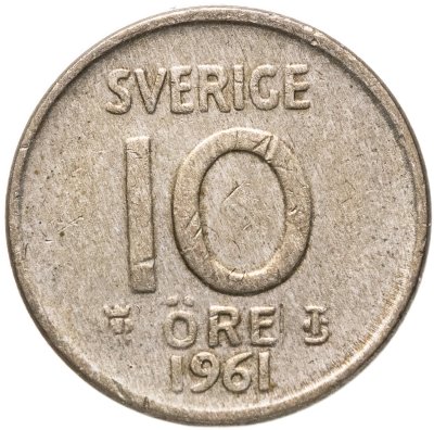 купить Швеция 10 эре (ore) 1961, знак монетного двора: "TS" - Торстен Суэнссон