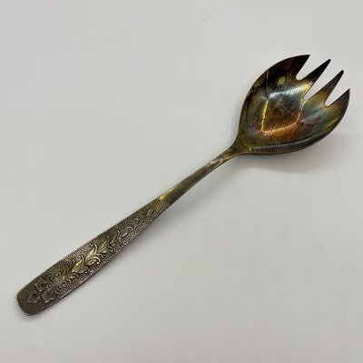 купить Ложка салатная "Хмель", мНЦ (медь-никель-цинк), Завод «Проминь», СССР, 1960-1990 гг.