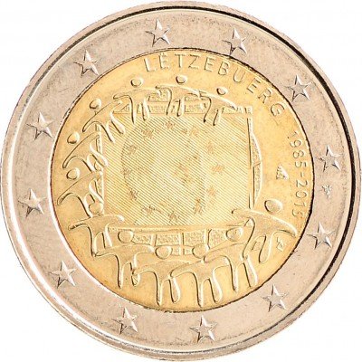 Купить Люксембург 2 евро 2015  "30 лет флагу Европейского союза"