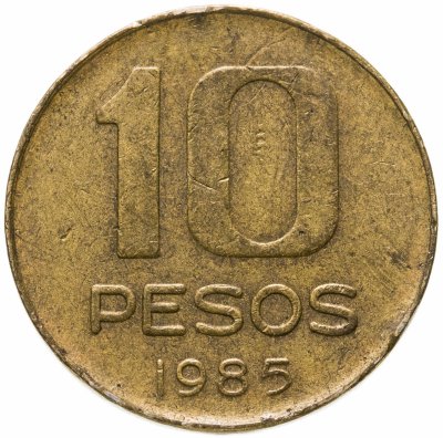 купить Аргентина 10 песо (pesos) 1985