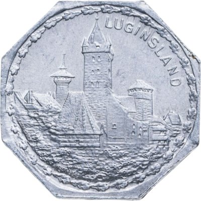 купить Германия (Нюрнберг) нотгельд 20 пфеннигов 1921 "Башня Люгинсланд" трамвайный жетон