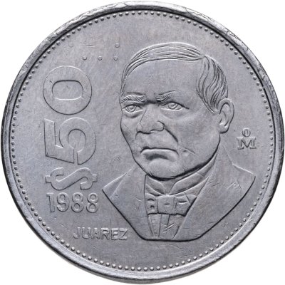 купить Мексика 50 песо (pesos) 1988 Нержавеющая сталь (магнетик) магнитная