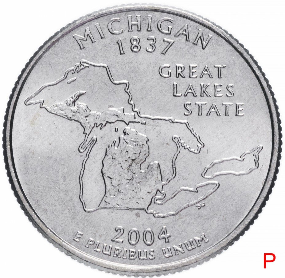 купить США 1/4 доллара (квотер, 25 центов) 2004 P "Штат Мичиган"