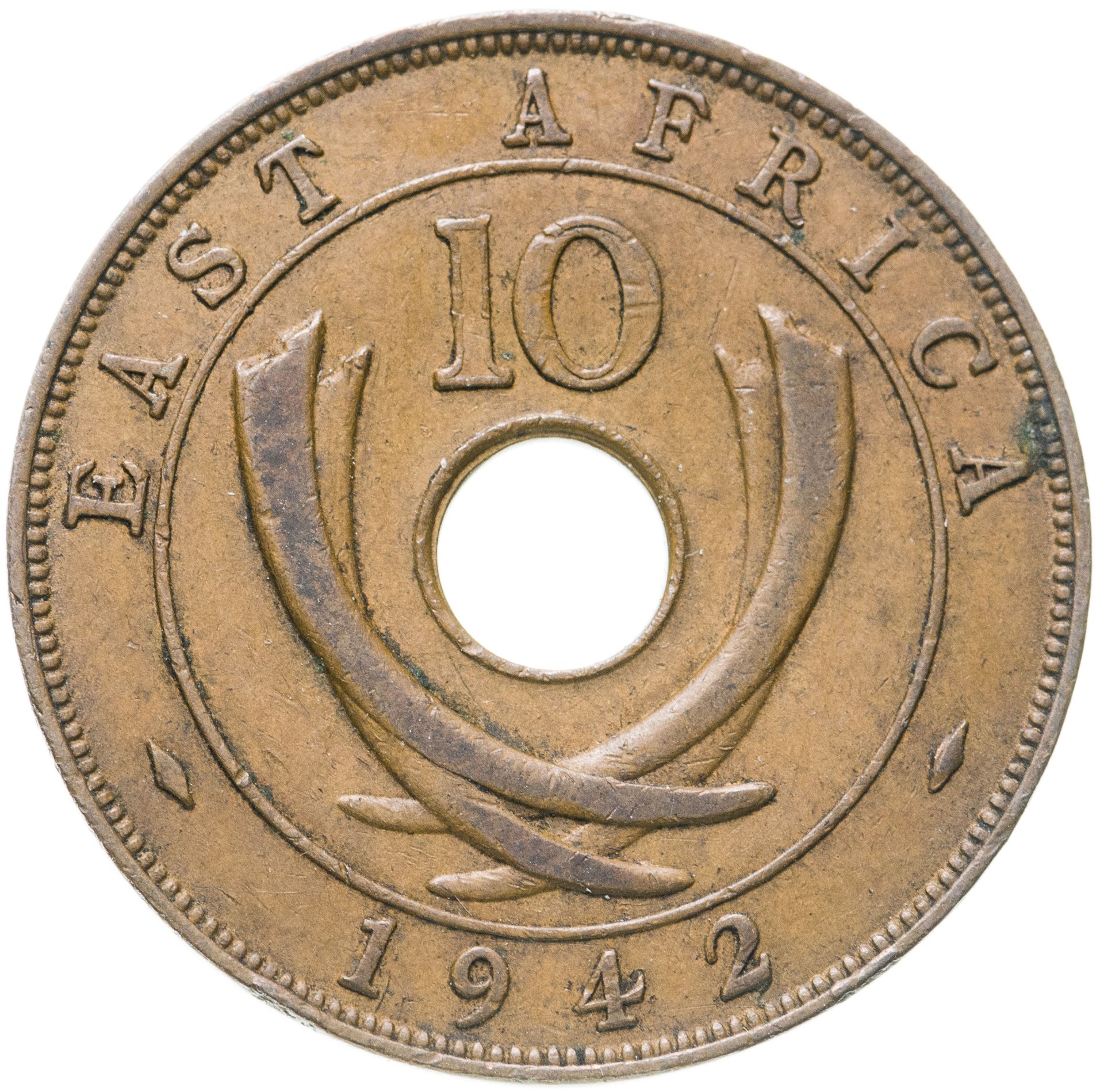Africa 10. Британская Восточная Африка 10 центов 1913.