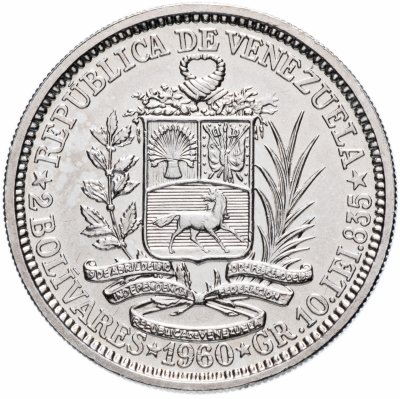 купить Венесуэла 2 боливара (bolivares) 1960