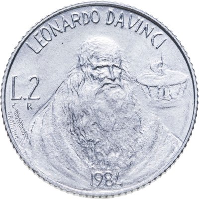купить Сан-Марино 2 лиры 1984 "Ученые - Леонардо да Винчи"