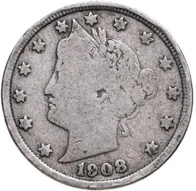 купить США 5 центов (cents) 1908 Liberty Nickel