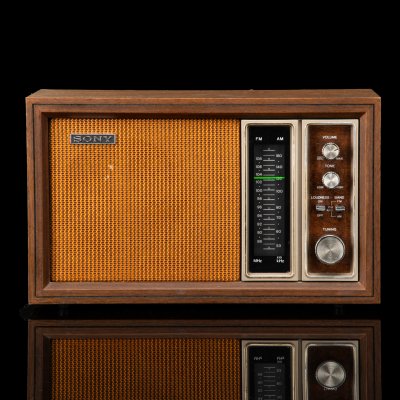 купить Радиоприёмник настольный "TFM-9450W" [110 ВАТТ], пластик, дерево, металл, бумага, Sony, Южная Корея, 1970-1980 гг.