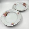 Купить Набор из 2-х суповых тарелок, украшенных флоральным декором, фарфор, деколь, золочение, Tono China, Япония, 1980-2000 гг.