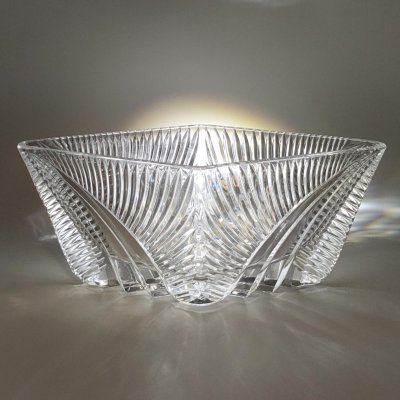 купить Ваза сервировочная (салатник, конфетница) в форме ромба, хрусталь, алмазная грань, СССР, 1970-1990 гг.