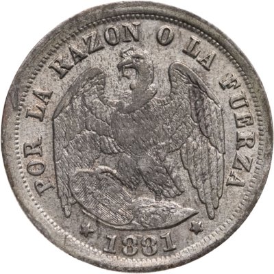 купить Чили 1/2 десимо (decimo) 1881