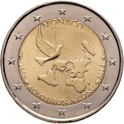 купить Монако 2 евро (euro) 2013 "20 лет вступления в ООН"
