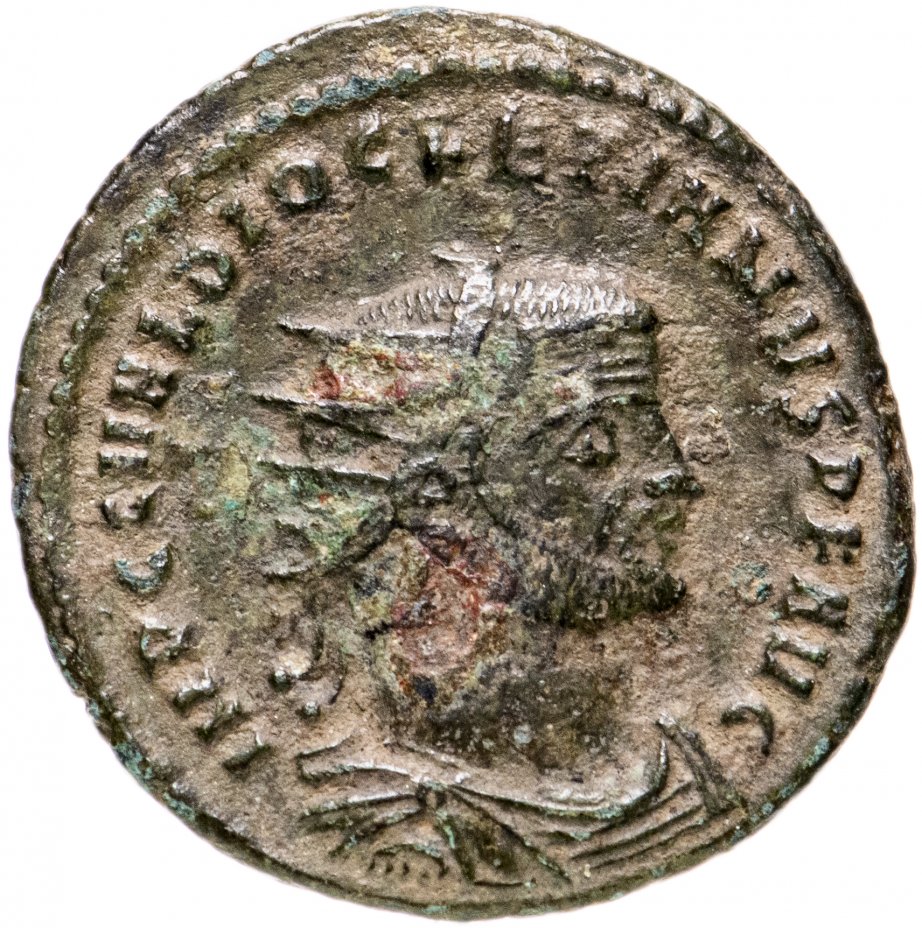 купить Римская Империя, Диоклетиан, 284–305 гг, антониниан (реверс: император принимает Викторию на шаре от Юпитера)