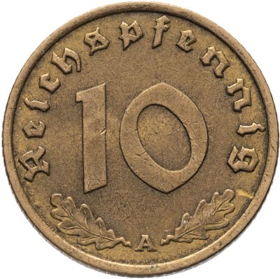 купить Германия, Третий рейх 10 рейхспфеннигов (reichspfennig) 1938