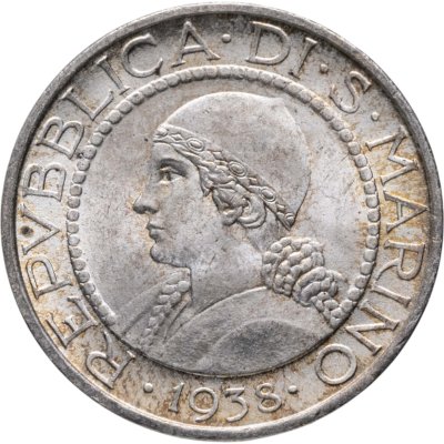 купить Сан-Марино 5 лир (lire) 1938