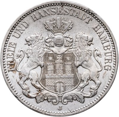 купить Германская империя, Гамбург 3 марки (mark) 1909 J