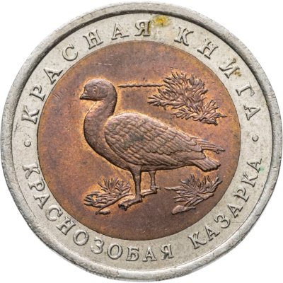 купить 10 рублей 1992 ЛМД краснозобая казарка