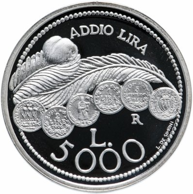 купить Сан-Марино 5000 лир (lire) 2001 "Последние лиры"