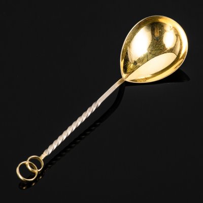 купить Ложка сервировочная (свадебная) с навершием в виде колец