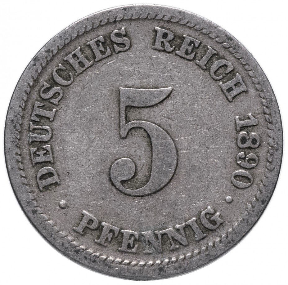 купить Германия 5 рейх пфеннигов 1890 "D"