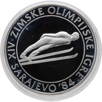 купить Югославия 500 динаров (динара, dinara) 1983 XIV зимние Олимпийские игры, Сараево 1984 - Прыжки на лыжах с трамплина