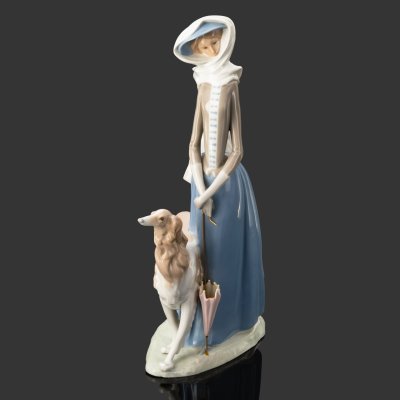 купить Статуэтка "Дама с собачкой" ("Леди с борзой"), фарфор, роспись, Lladro, Испания, 1971-1974 гг.
