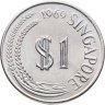 Купить Сингапур 1 доллар (dollar) 1967 - 1985, случайный год