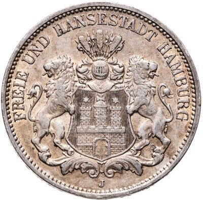 купить Германская империя, Гамбург 3 марки (mark) 1910 J