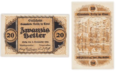 купить Австрия 20 геллеров 1920