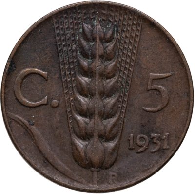 купить Италия 5 чентезимо (centesimi) 1931