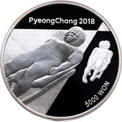 купить Южная Корея 5000 вон 2018 "Зимние Олимпийские игры 2018 года в Пхенчхане - Санный спорт"