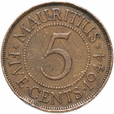 купить Маврикий 5 центов (cents) 1944