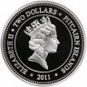 Купить Острова Питкэрн 2 доллара 2011 "Медуза - Хризаора" с сертификатом