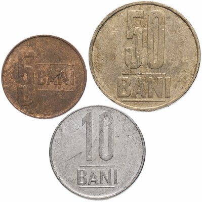 купить Румыния набор из 3 монет 5, 10 и 50 бани 2005-2017, случайная дата