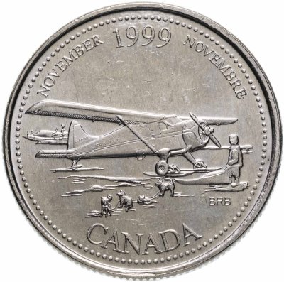 купить Канада 25 центов 1999 "Ноябрь 1999, Авиасообщение с севером"